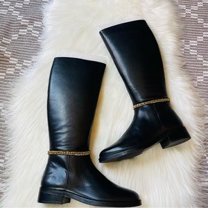 Anthropologie Marissa Ridding Boots Black Leather 9.5